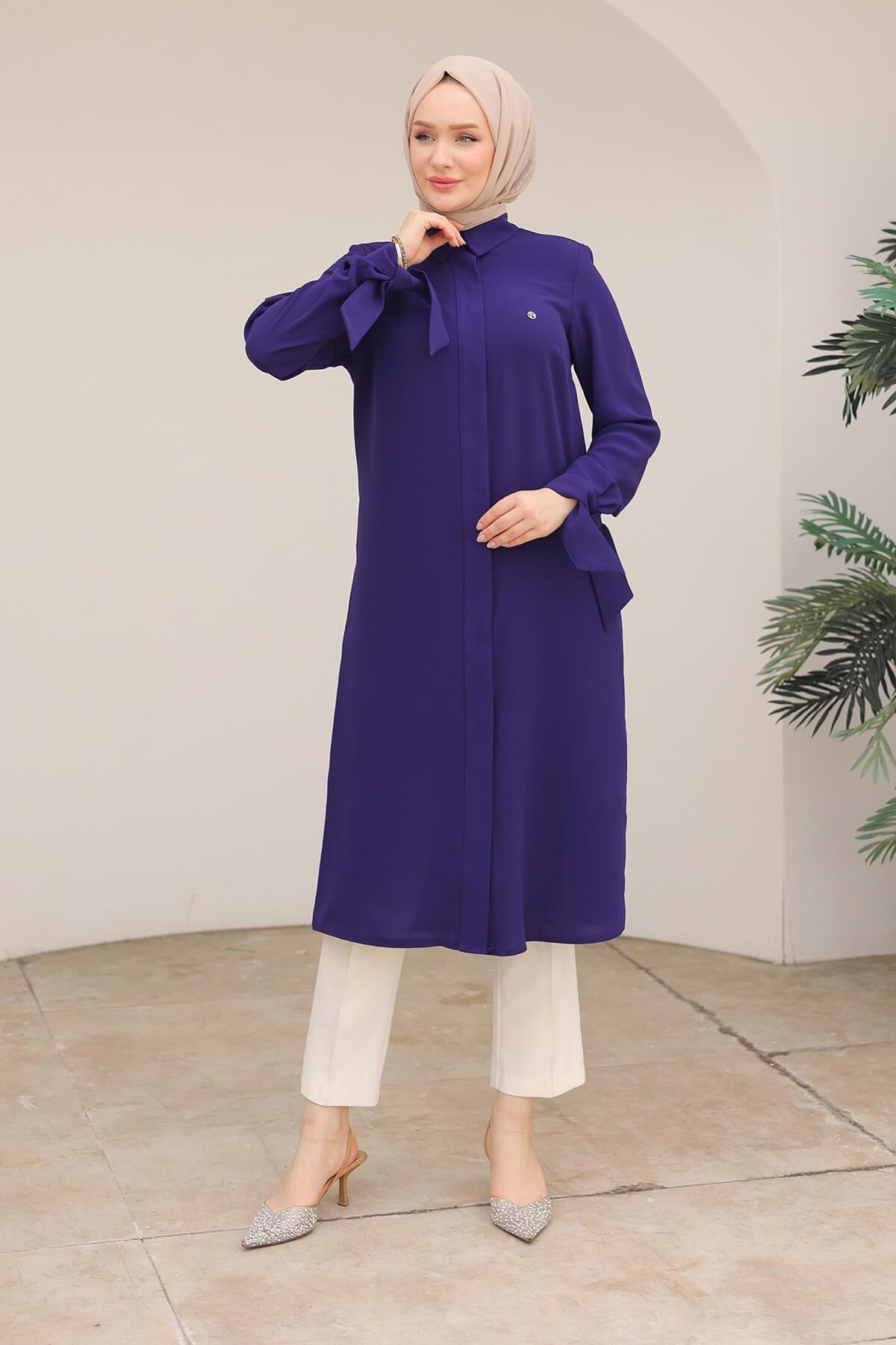 Armine TREND Uzun Tunik Morcivert 24KT472