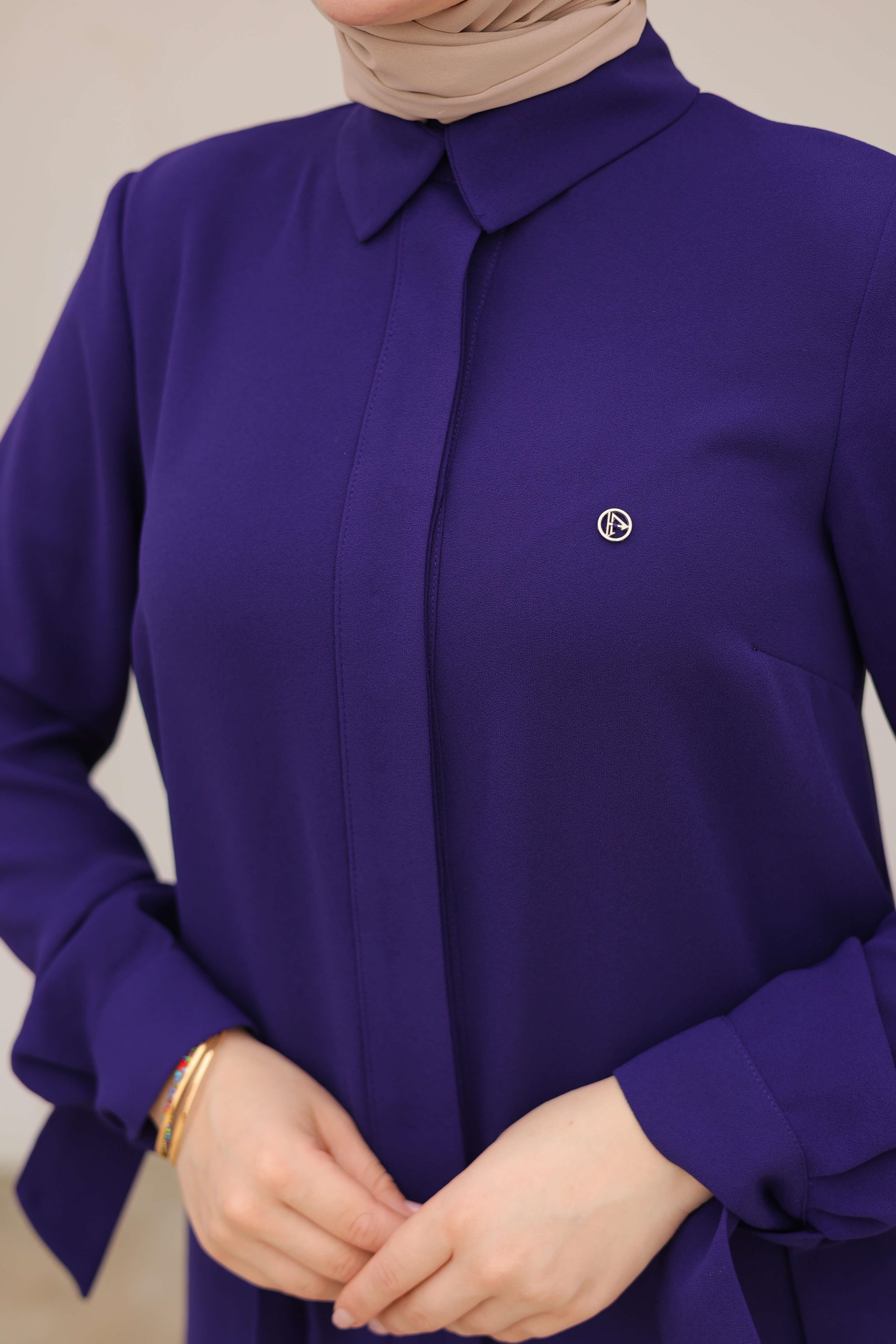 Armine TREND Uzun Tunik Morcivert 24KT472