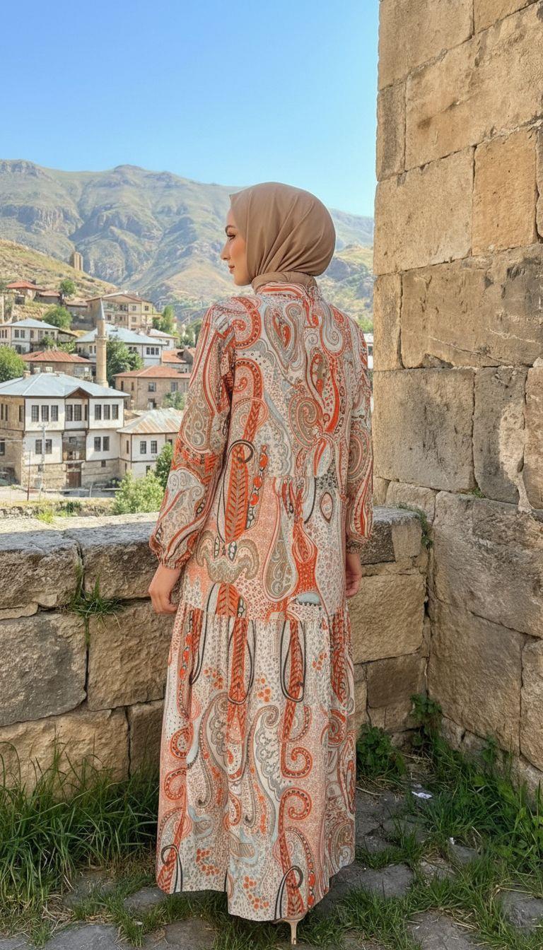 Armine TREND Viskon Elbise Kahverengi 25YT959