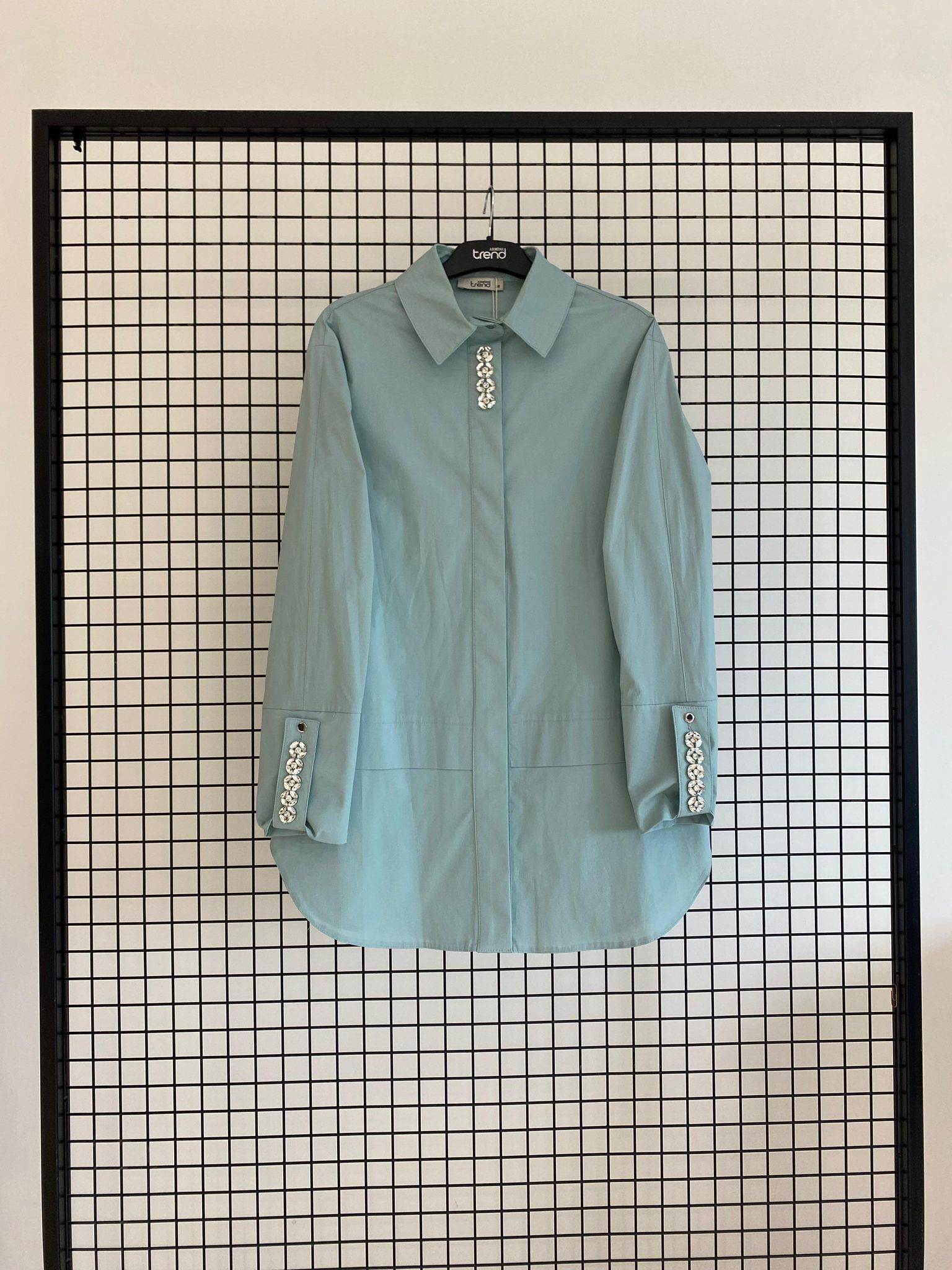 Armine TREND Yakası Taş Detaylı Bayan Tunik Mint 25YT4134