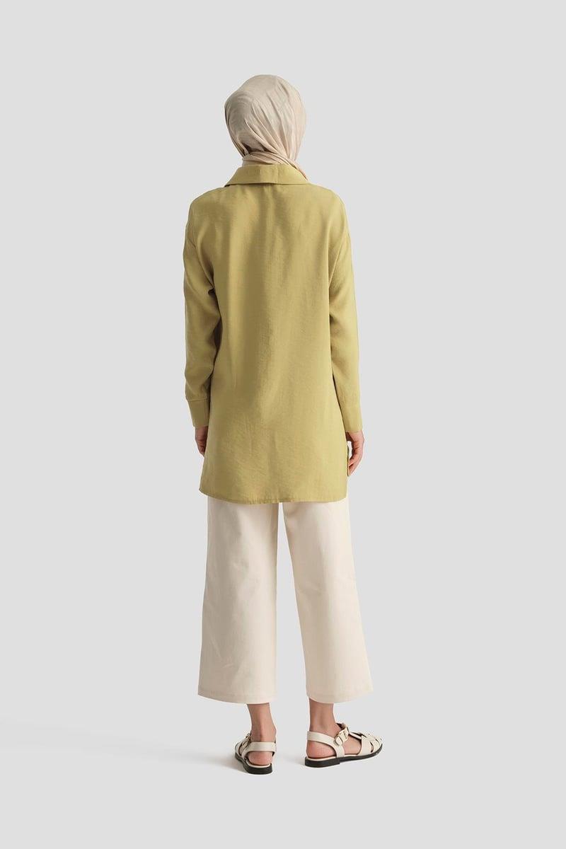 Armine TREND Yarım Fermuar Detay Kısa Tunik Asit 25YT467