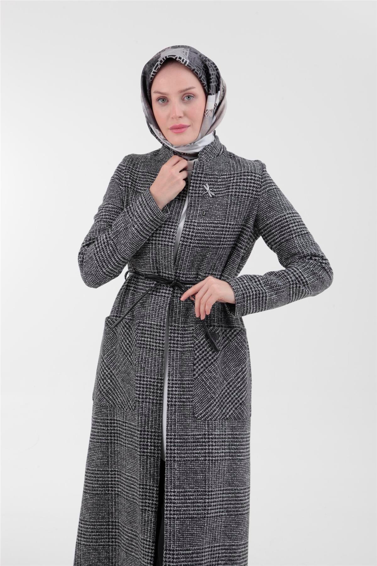 Armine Yusufçuk Örme Kumaş Kış Sezonu Giyçık 23KT519 Gri