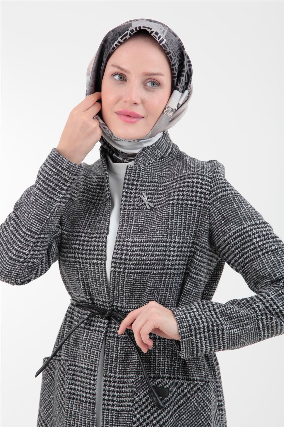 Armine Yusufçuk Örme Kumaş Kış Sezonu Giyçık 23KT519 Gri