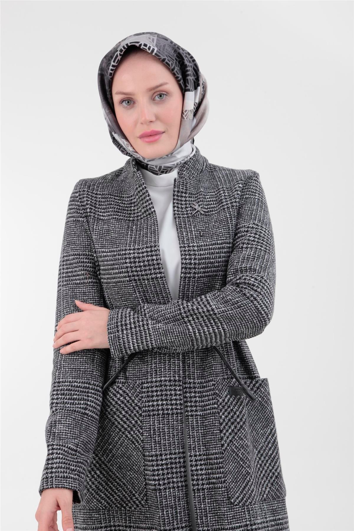 Armine Yusufçuk Örme Kumaş Kış Sezonu Giyçık 23KT519 Gri