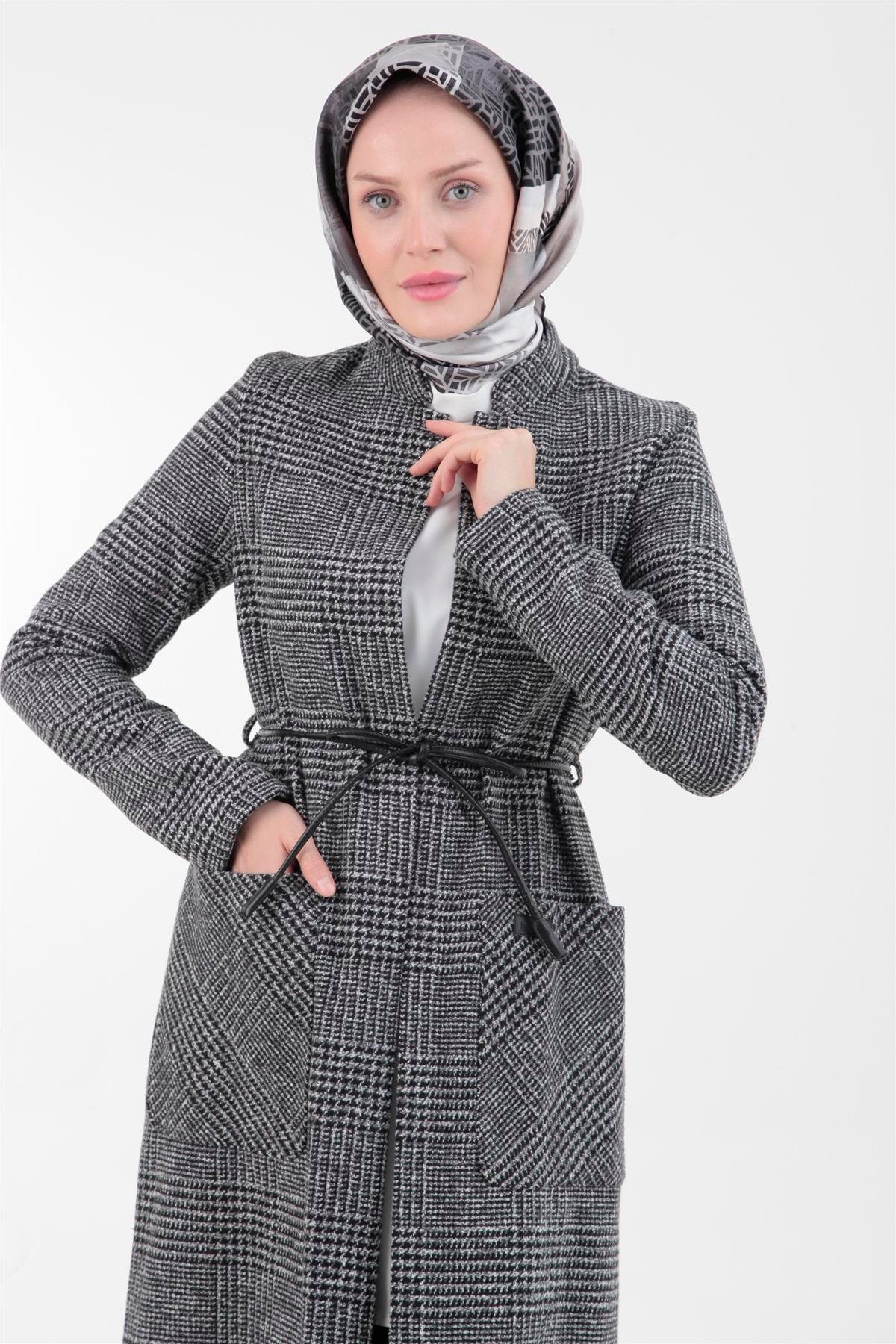 Armine Yusufçuk Örme Kumaş Kış Sezonu Giyçık 23KT519 Gri