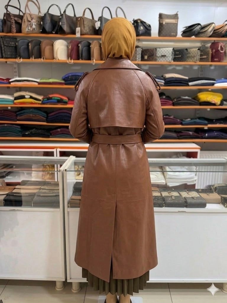 Belden Bağcıklı Deri Kap Taba
