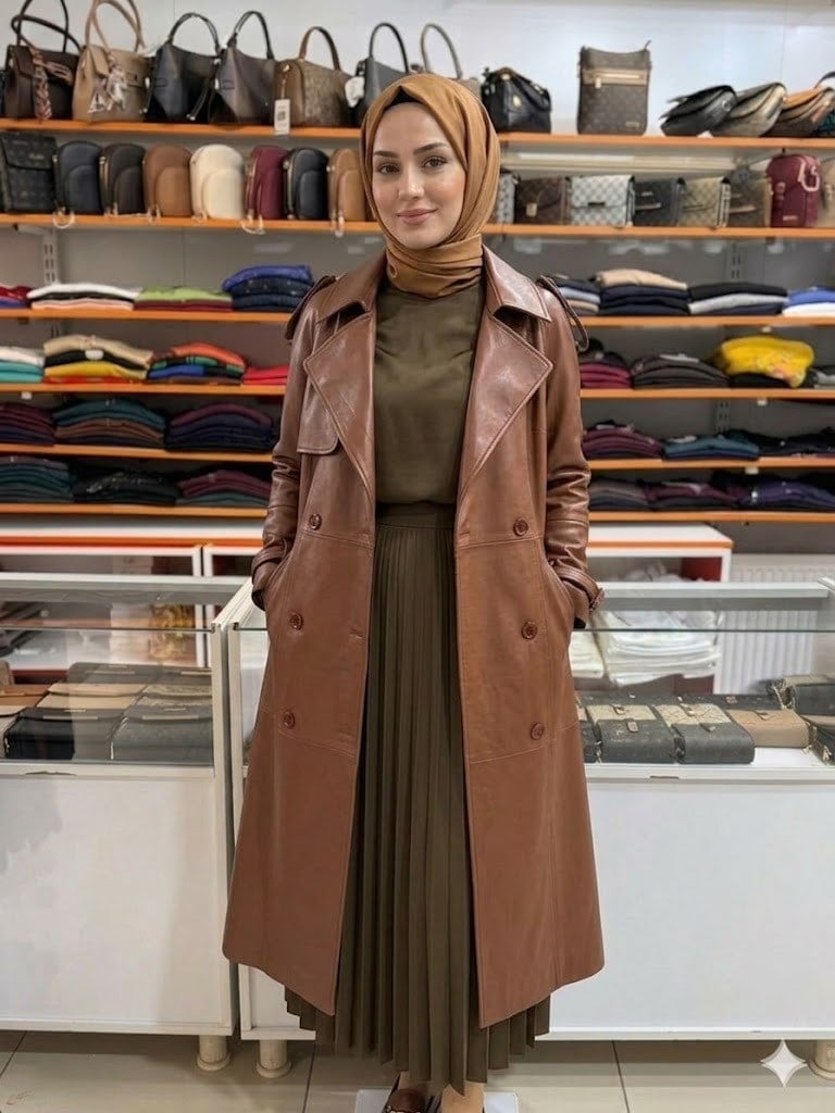Belden Bağcıklı Deri Kap Taba