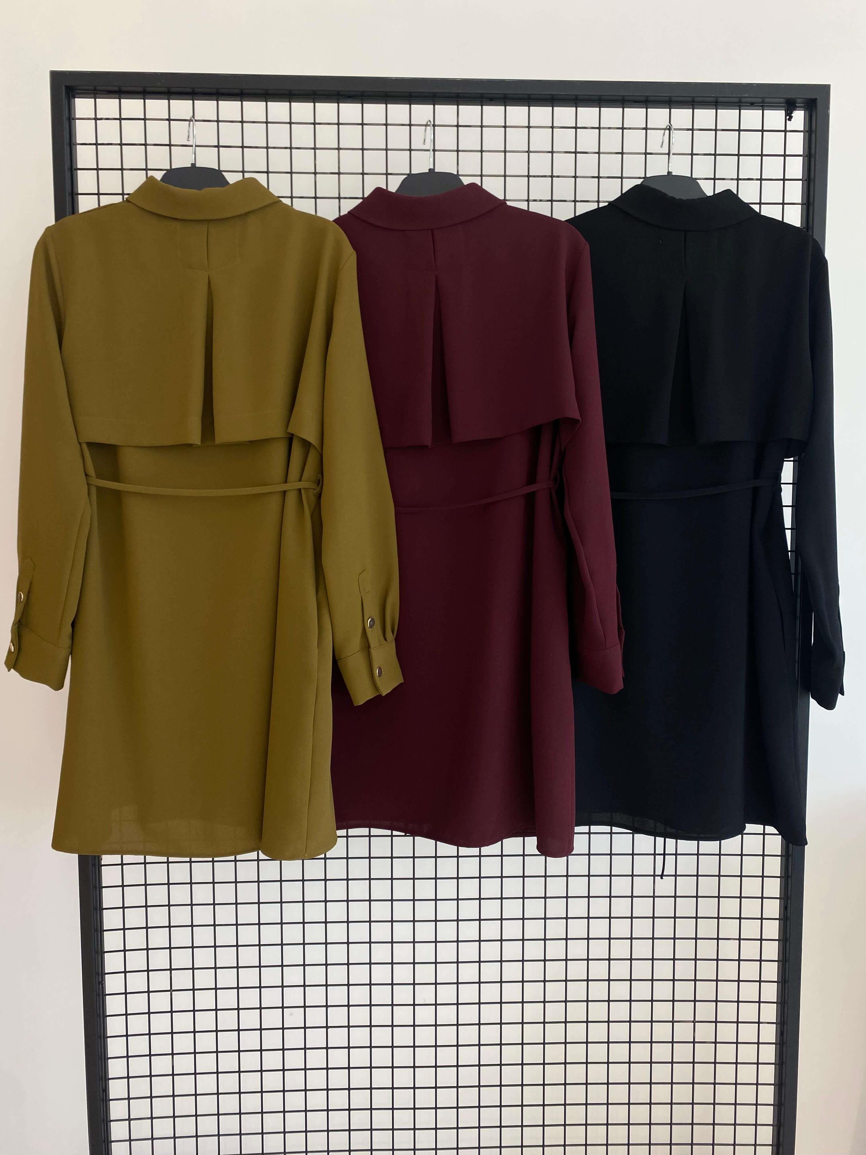 BELLİ Belden Bağlamalı Rüzgarlıklı Bayan Tunik Siyah 25K4001