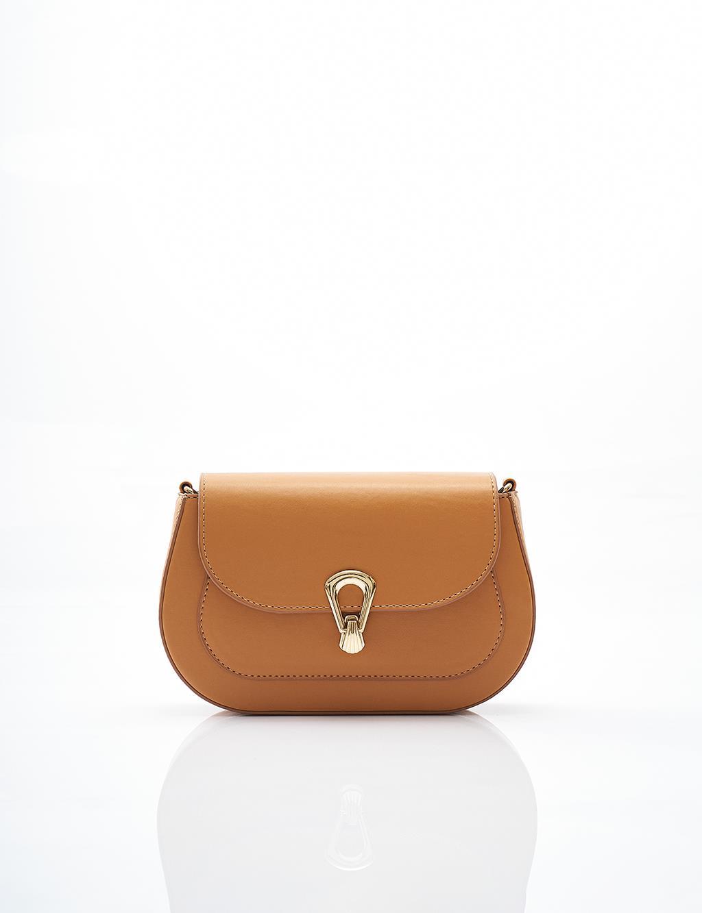 Kayra Metal Tokalı Omuz Çantası Camel KA-B24-CNT78-06