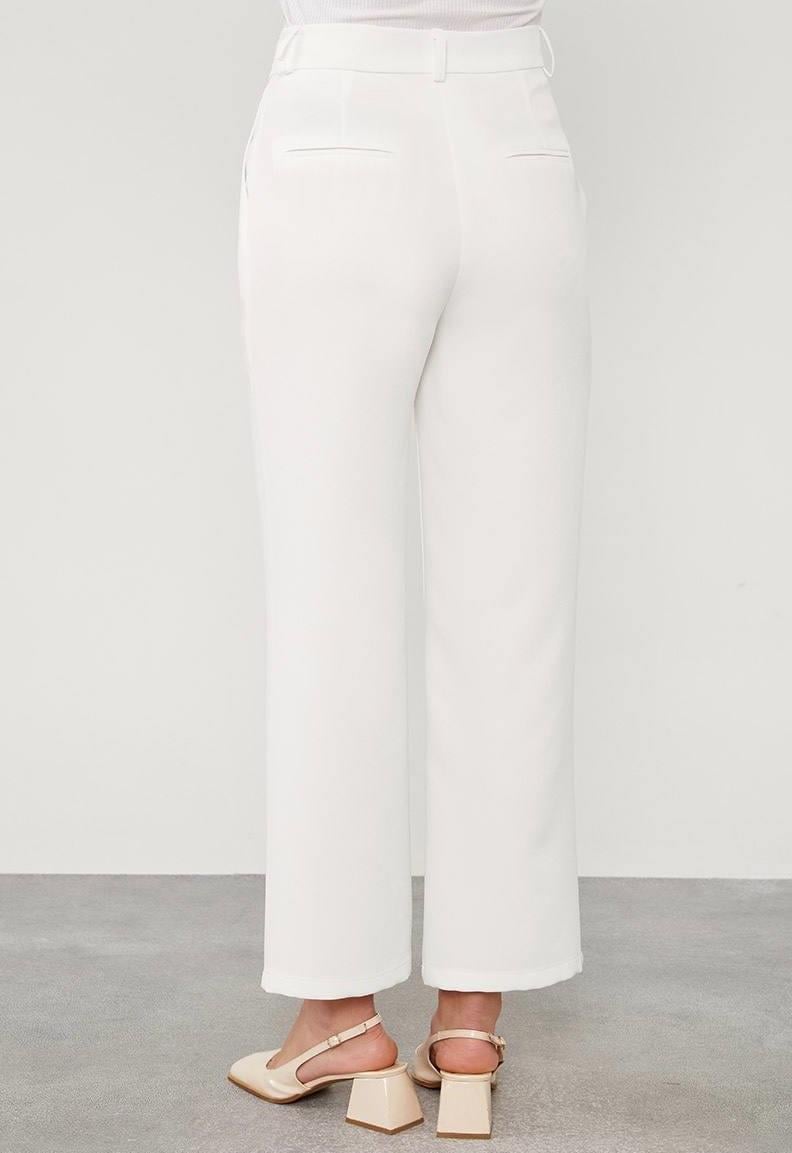 LEVİDOR Palazzo Pantolon Beyaz