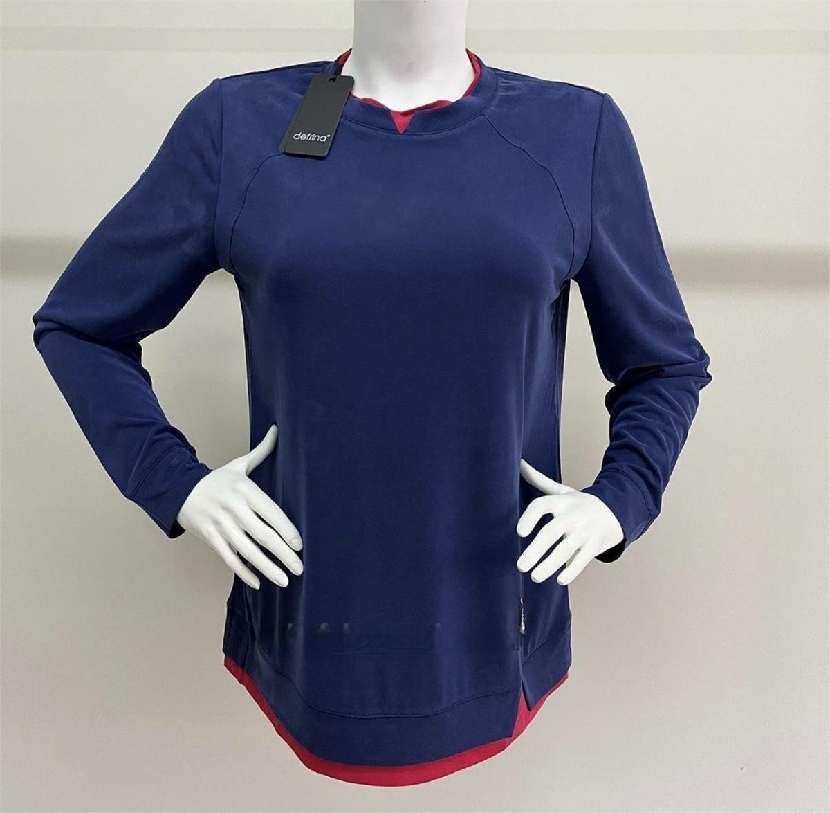Defrina 11039 Çift Renk Detaylı Modal Bluz Saks