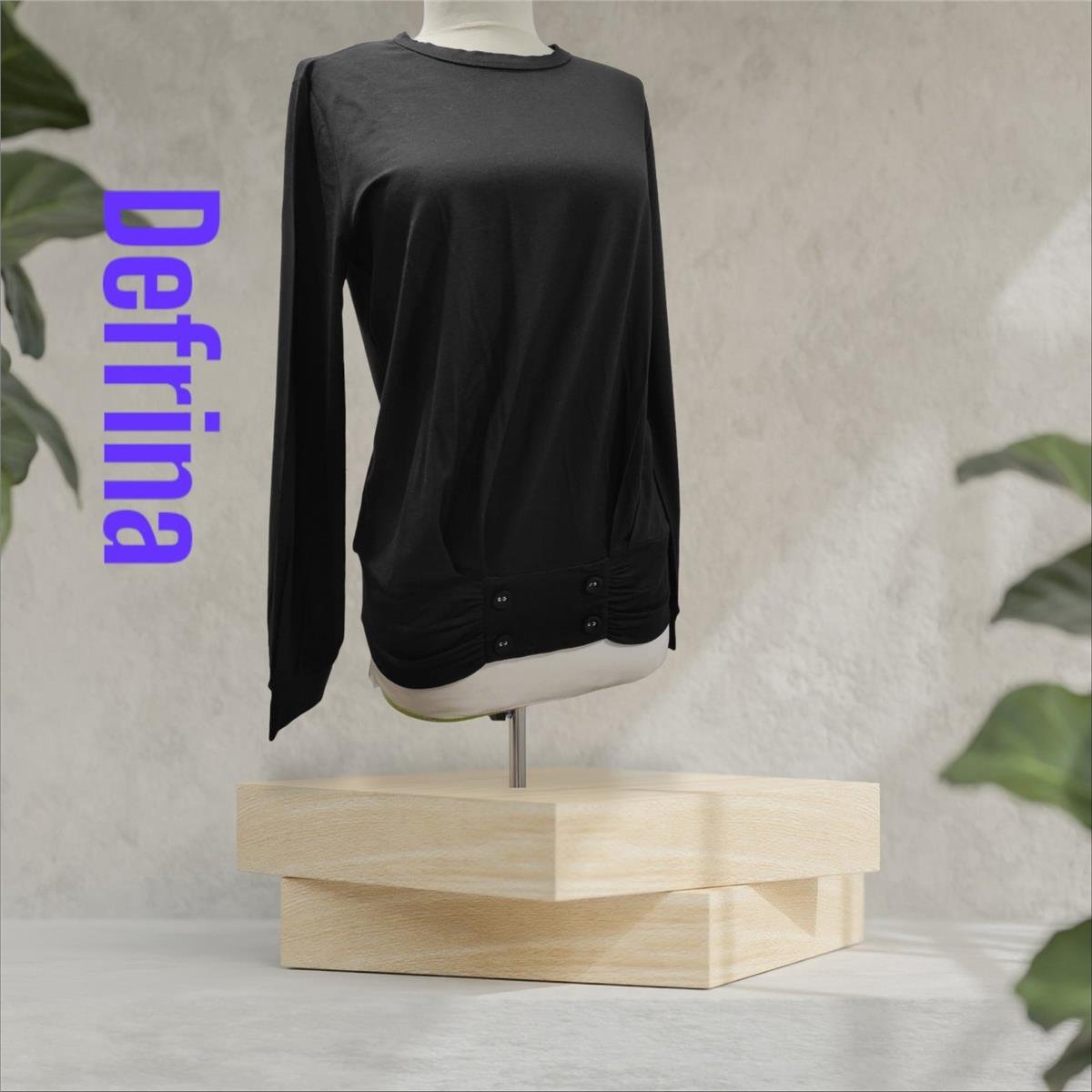 Defrina Düğme Detaylı Bluz 11019 Siyah