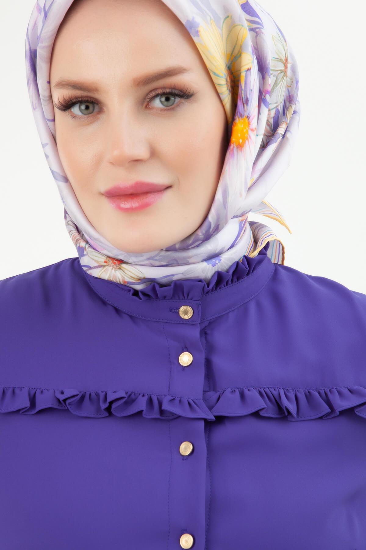 Armine TREND İpek Krep Kumaş Astarlı Elbise Leylak 24YT909