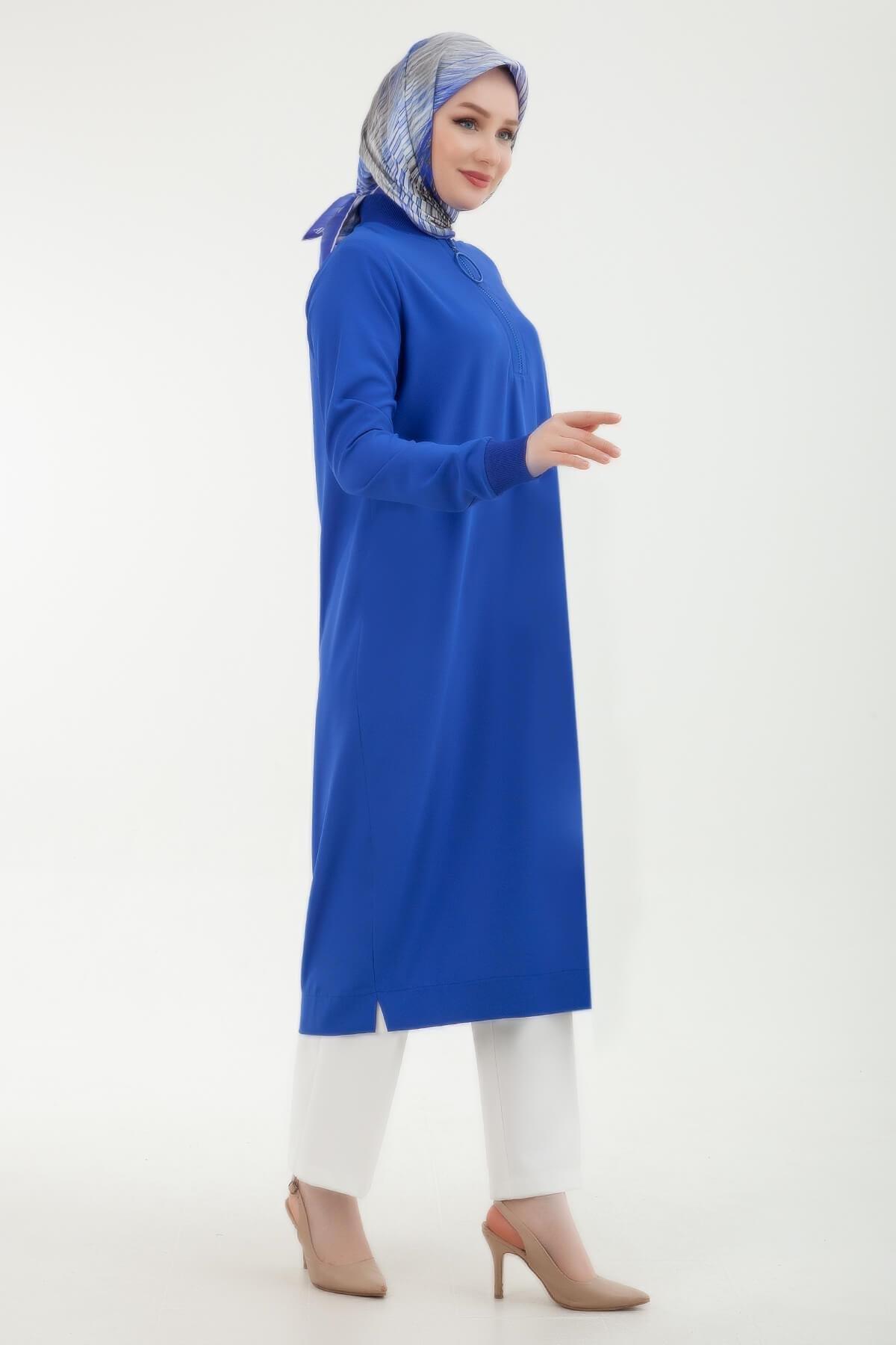 Armine TREND Halkalı Tunik Büyük Beden Saks 24YT478