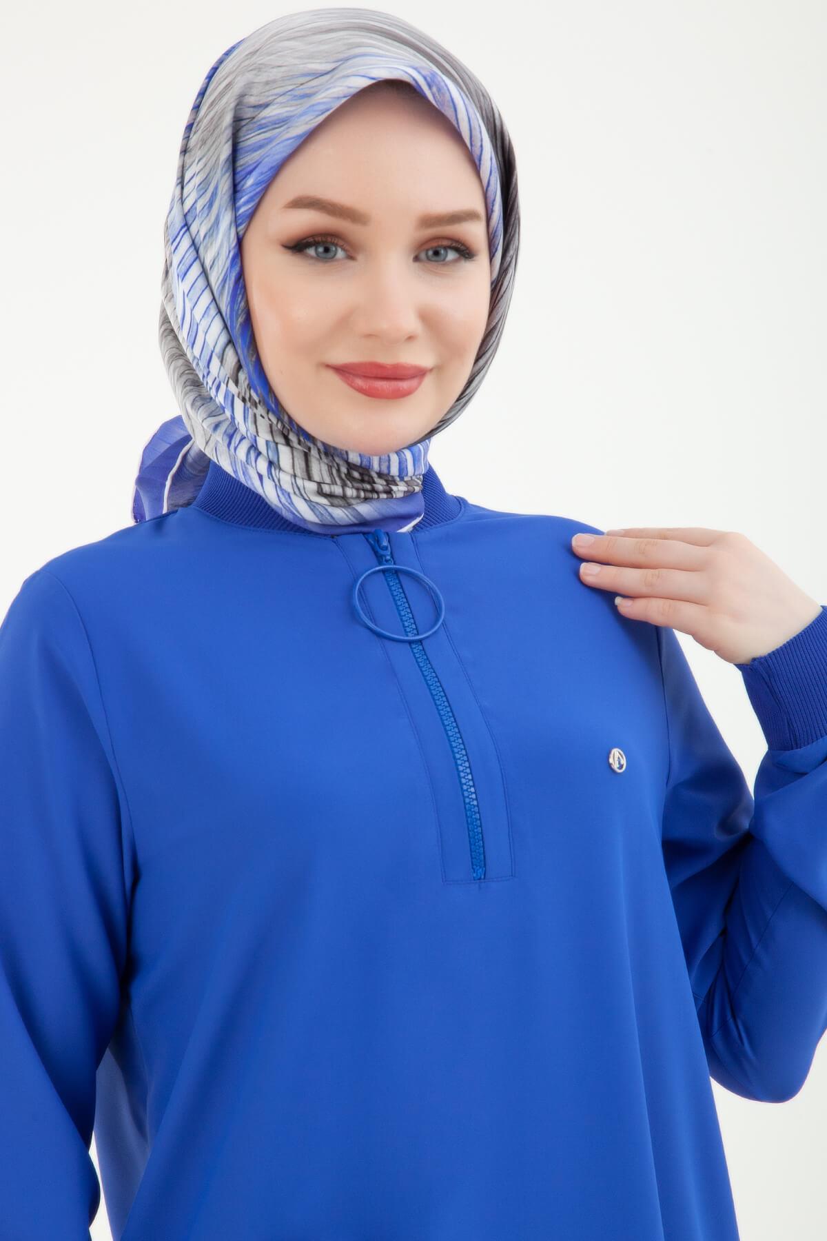 Armine TREND Halkalı Tunik Büyük Beden Saks 24YT478