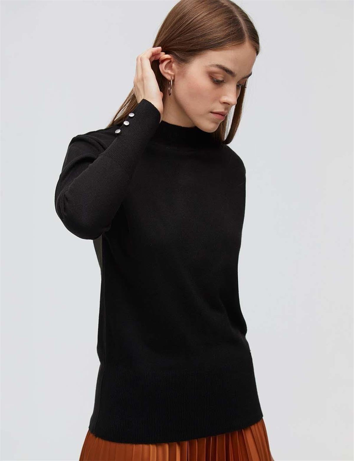 KA-SZ-TRK05 Basic Triko Bluz Siyah