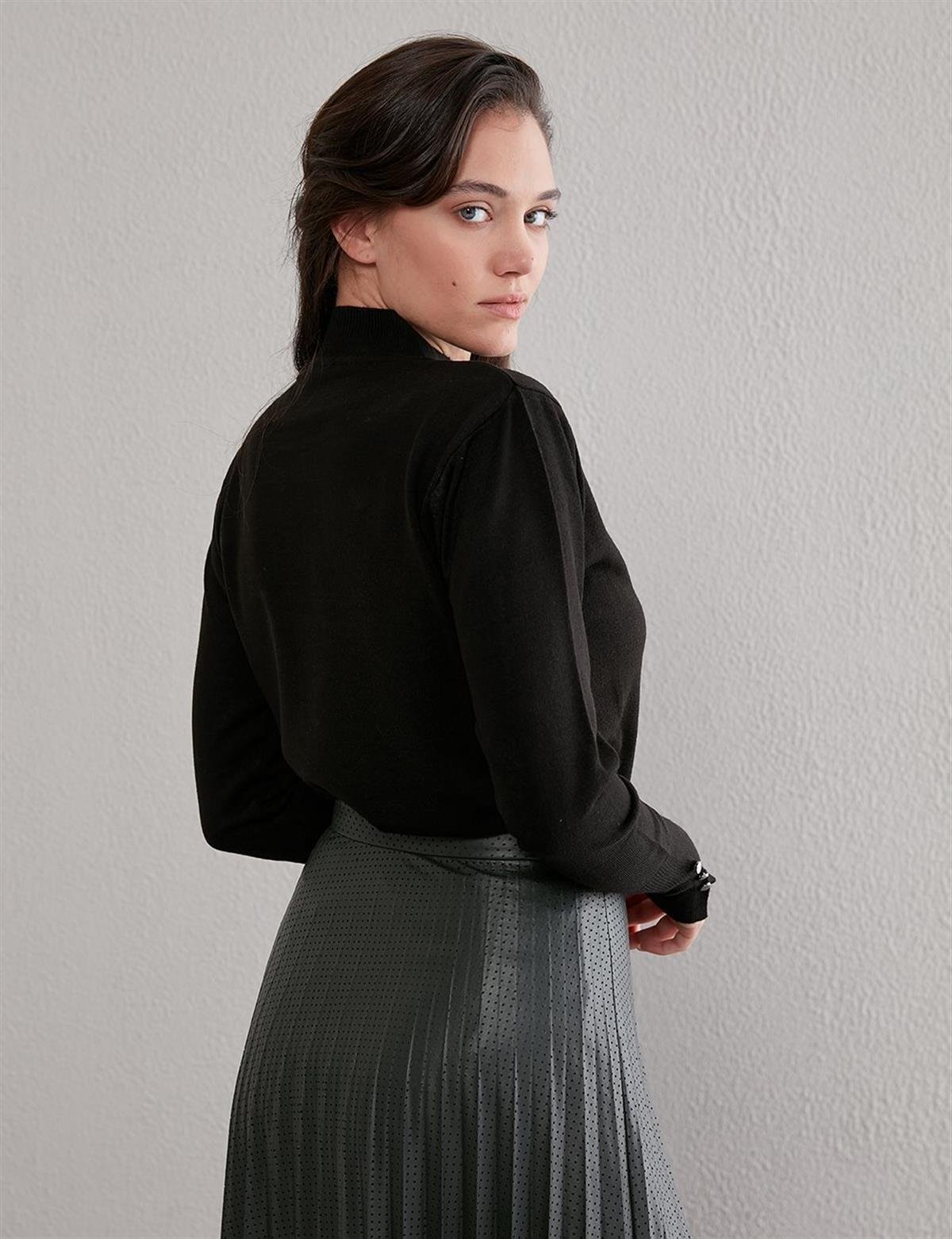 KA-SZ-TRK05 Basic Triko Bluz Siyah