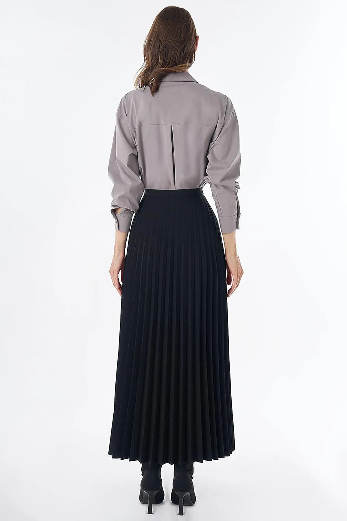 KAYRA Basic Piliseli Etek Siyah KA-SZ-12508