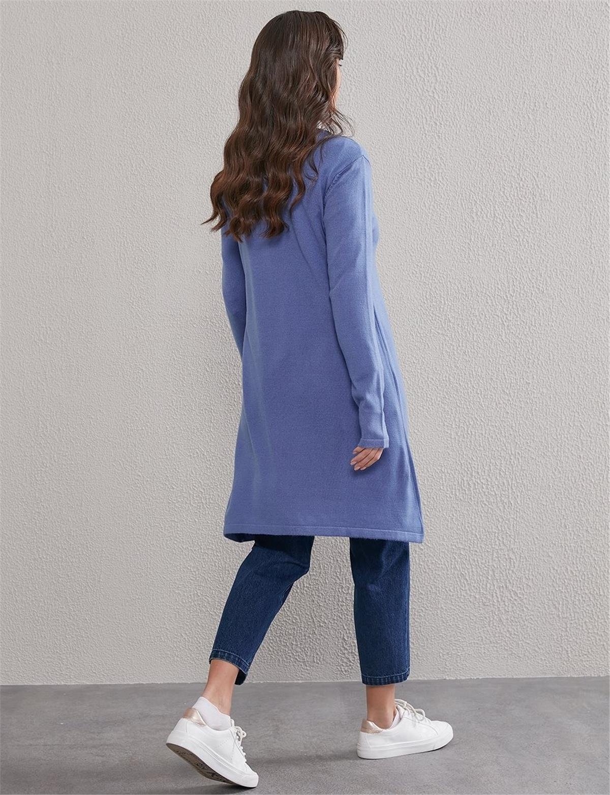 KAYRA Basic Sıfır Yaka Triko Tunik KA-SZ-TRK41 Açık Mavi