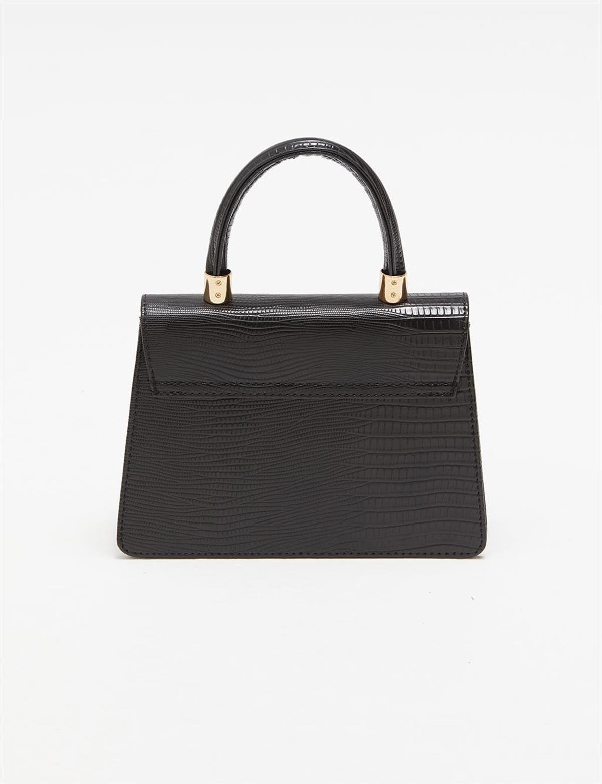 KAYRA Croco Desenli Flap Çanta KA-B23-CNT12 Siyah