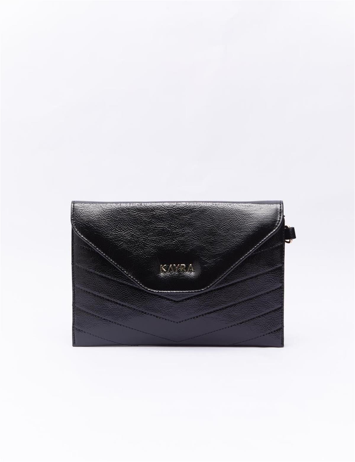 KAYRA Dikiş Detaylı Clutch Çanta Siyah KA-B23-CNT31 Siyah