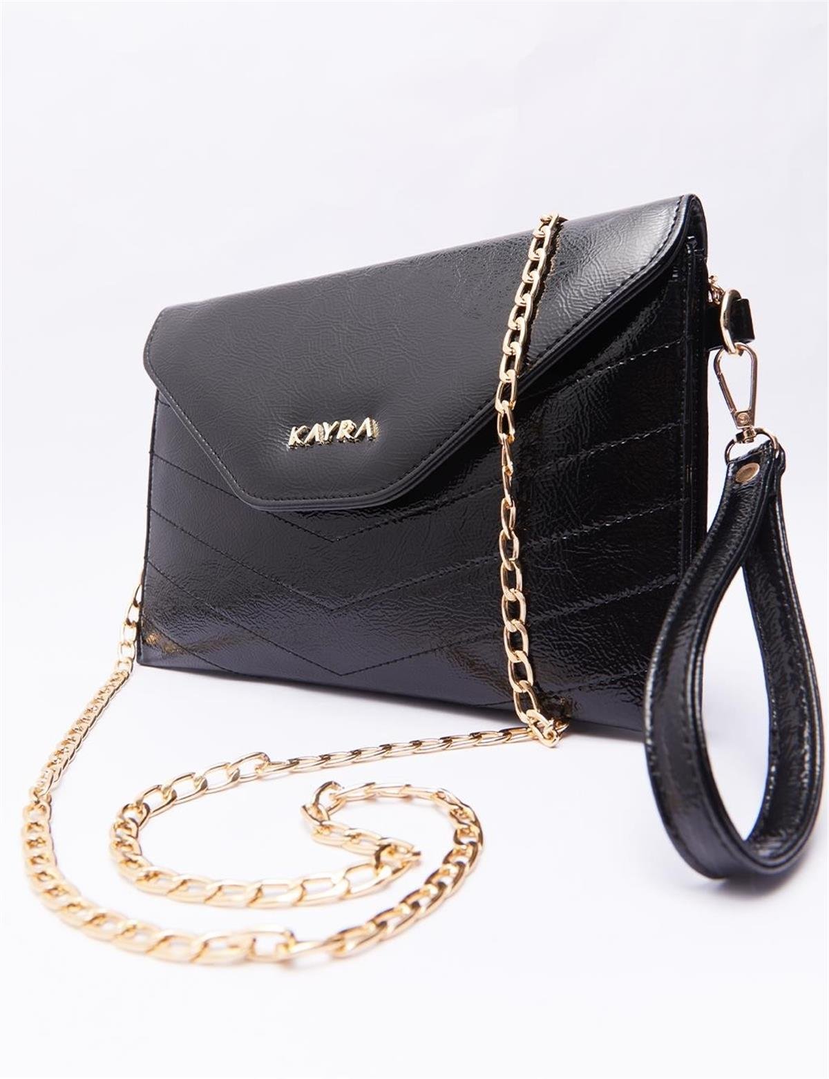 KAYRA Dikiş Detaylı Clutch Çanta Siyah KA-B23-CNT31 Siyah