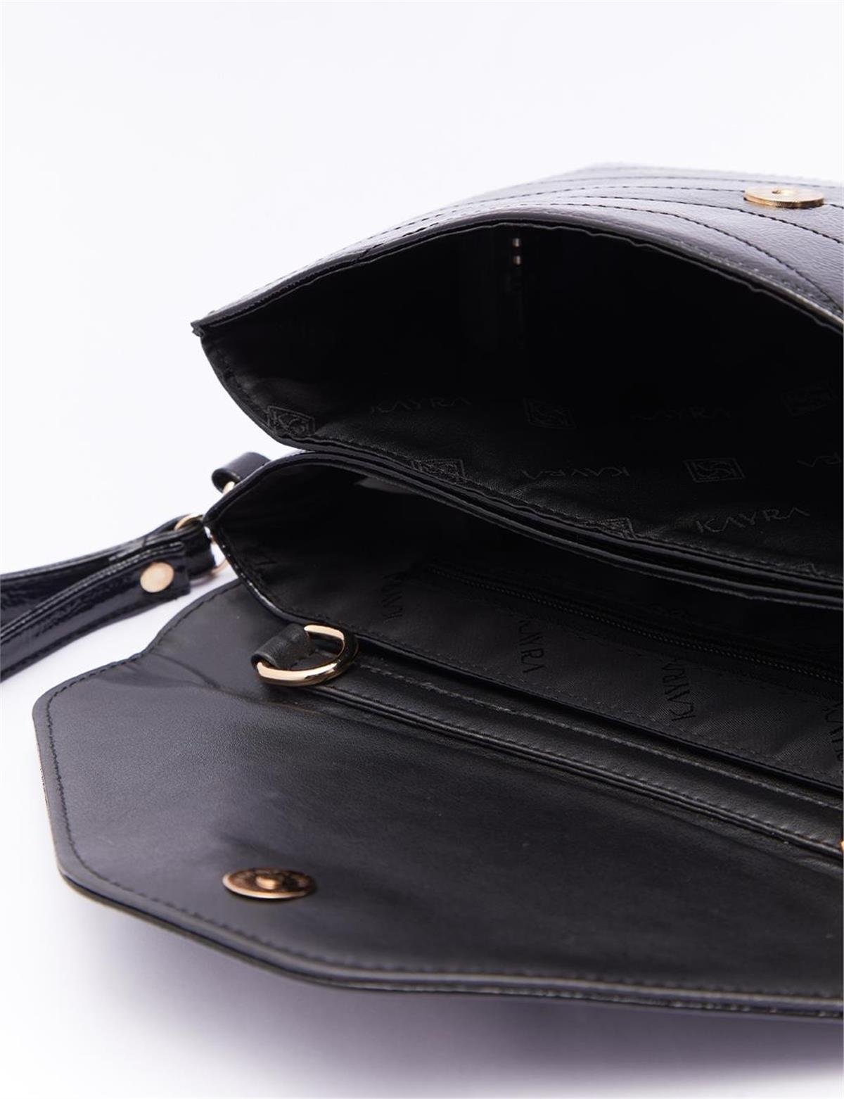 KAYRA Dikiş Detaylı Clutch Çanta Siyah KA-B23-CNT31 Siyah