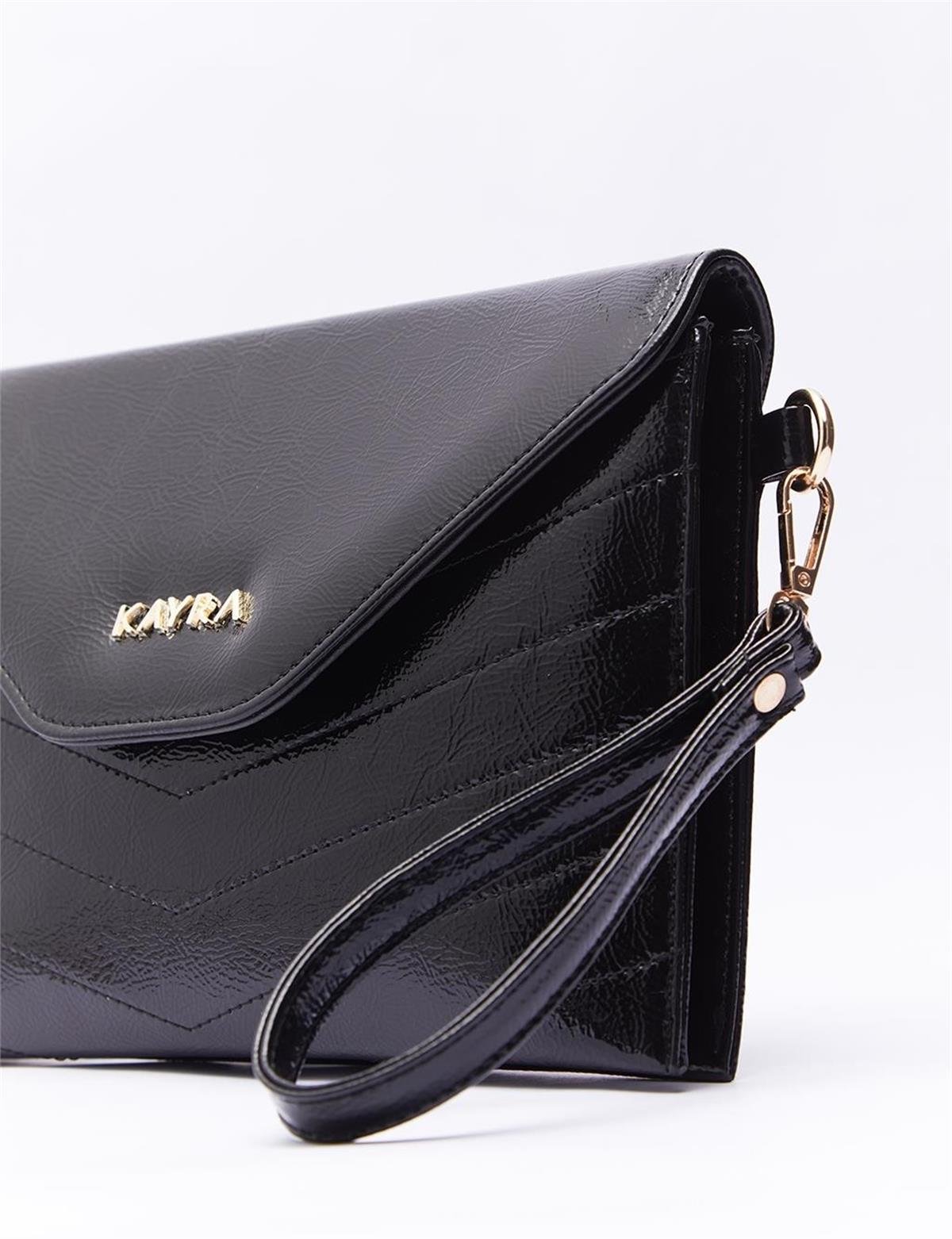 KAYRA Dikiş Detaylı Clutch Çanta Siyah KA-B23-CNT31 Siyah