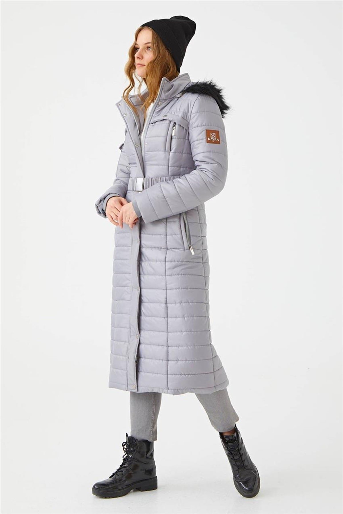 Kayra-KA-A21-27020 Kayra Kemerli Kapitone Mont Gri