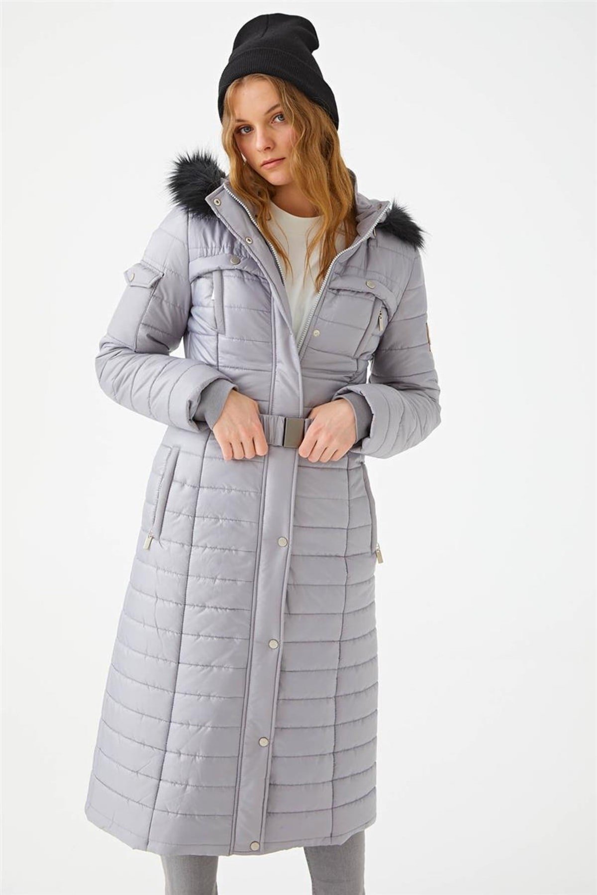 Kayra-KA-A21-27020 Kayra Kemerli Kapitone Mont Gri