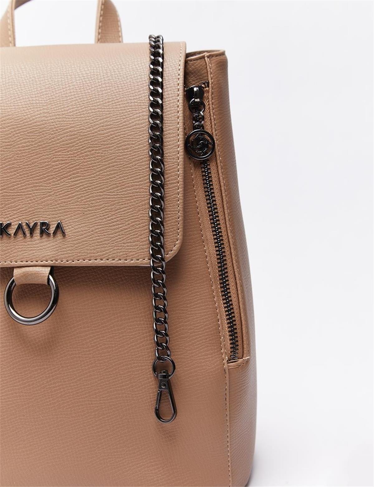 KAYRA Kapaklı Sırt Çantası KA-B23-CNT23 Vizon