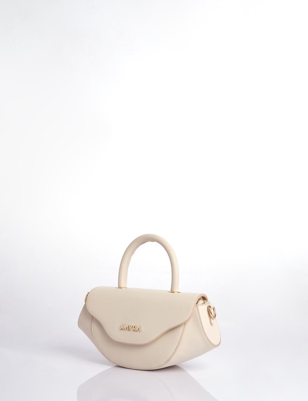 Kayra Kulplu Oval Çanta Krem KA-B25-CNT08