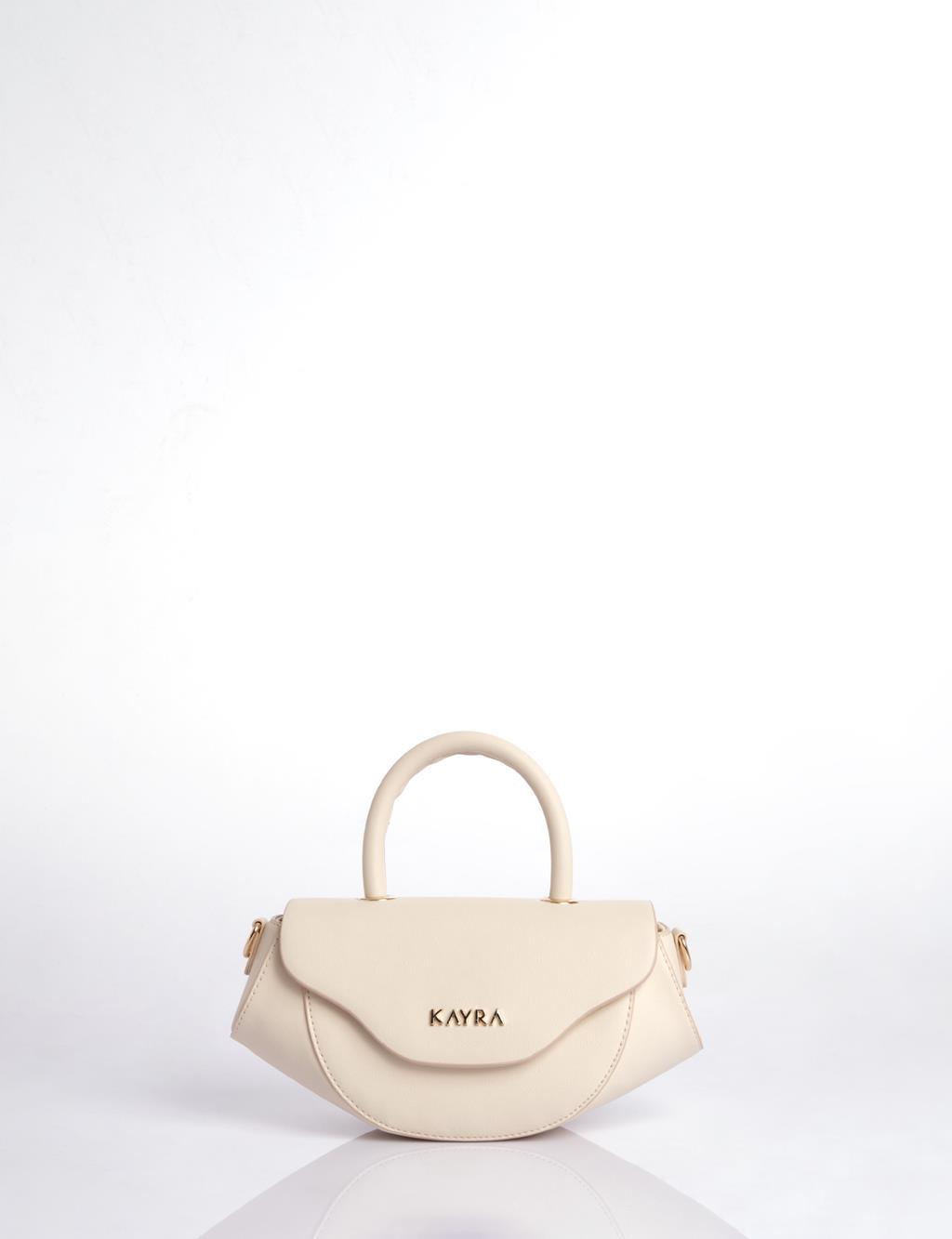 Kayra Kulplu Oval Çanta Krem KA-B25-CNT08