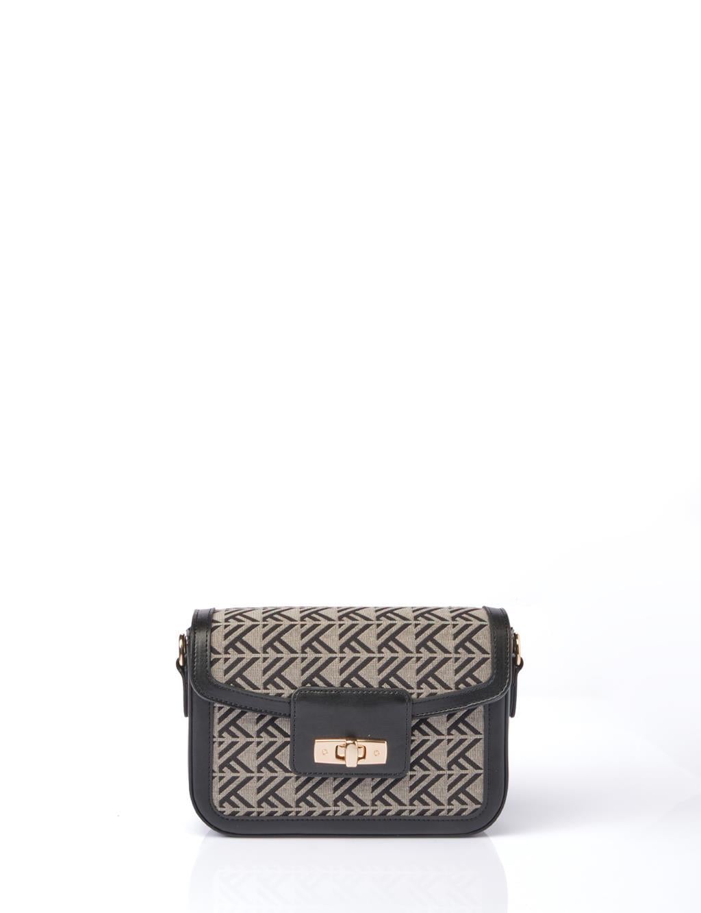 Kayra Monogram Desen Baget Çanta Gri