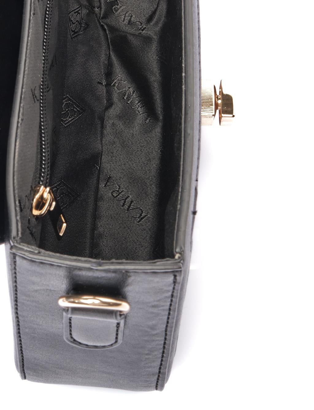 Kayra Monogram Desen Baget Çanta Gri