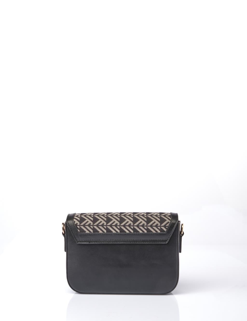 Kayra Monogram Desen Baget Çanta Siyah KA-B25-CNT83-12