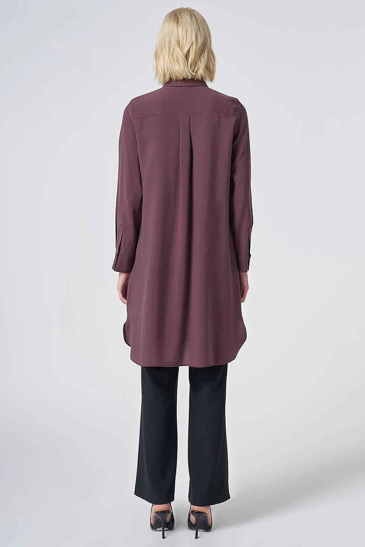 Kayra Patı Gizli Modal Basic Tunik Bordo KA-SZ-21525