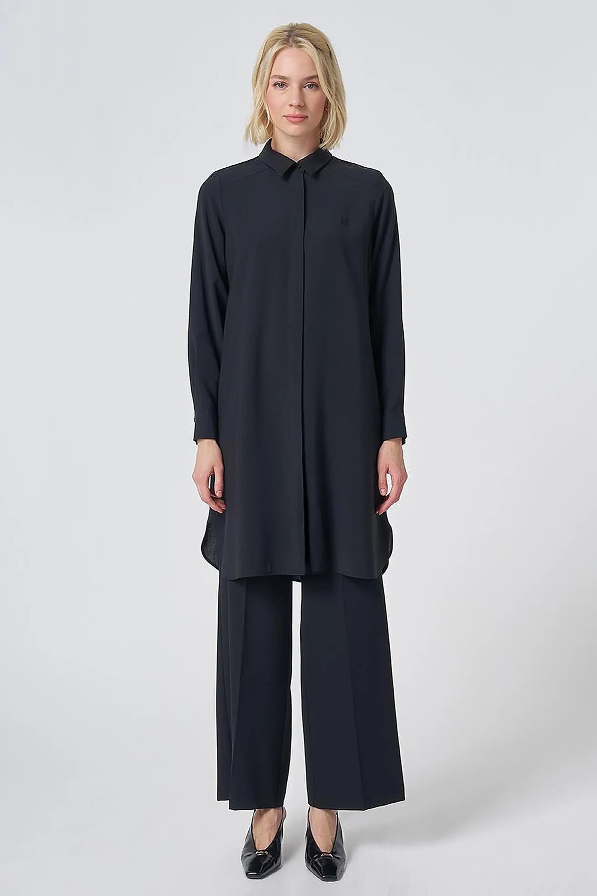 Kayra Patı Gizli Modal Basic Tunik Siyah KA-SZ-21525