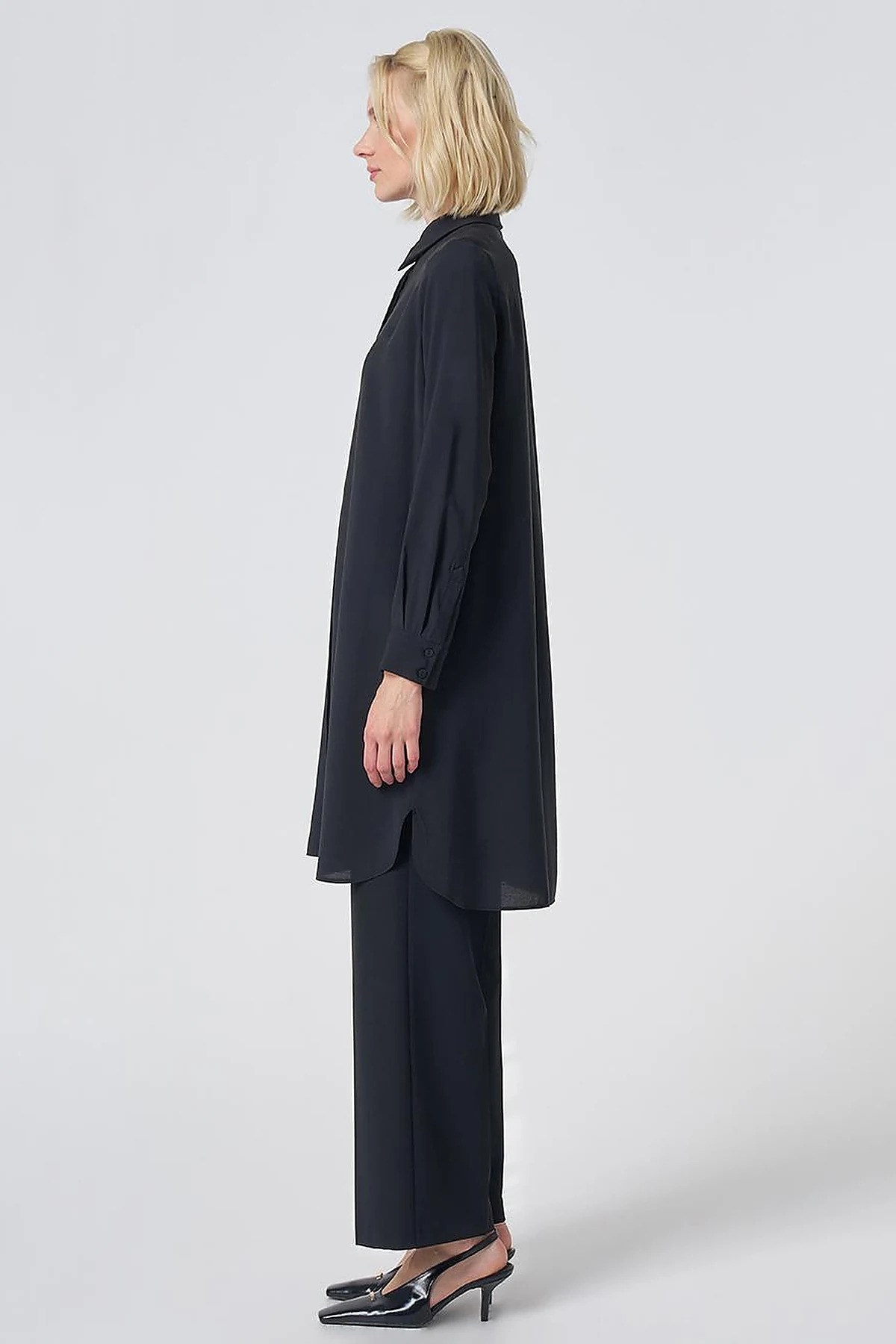 Kayra Patı Gizli Modal Basic Tunik Siyah KA-SZ-21525