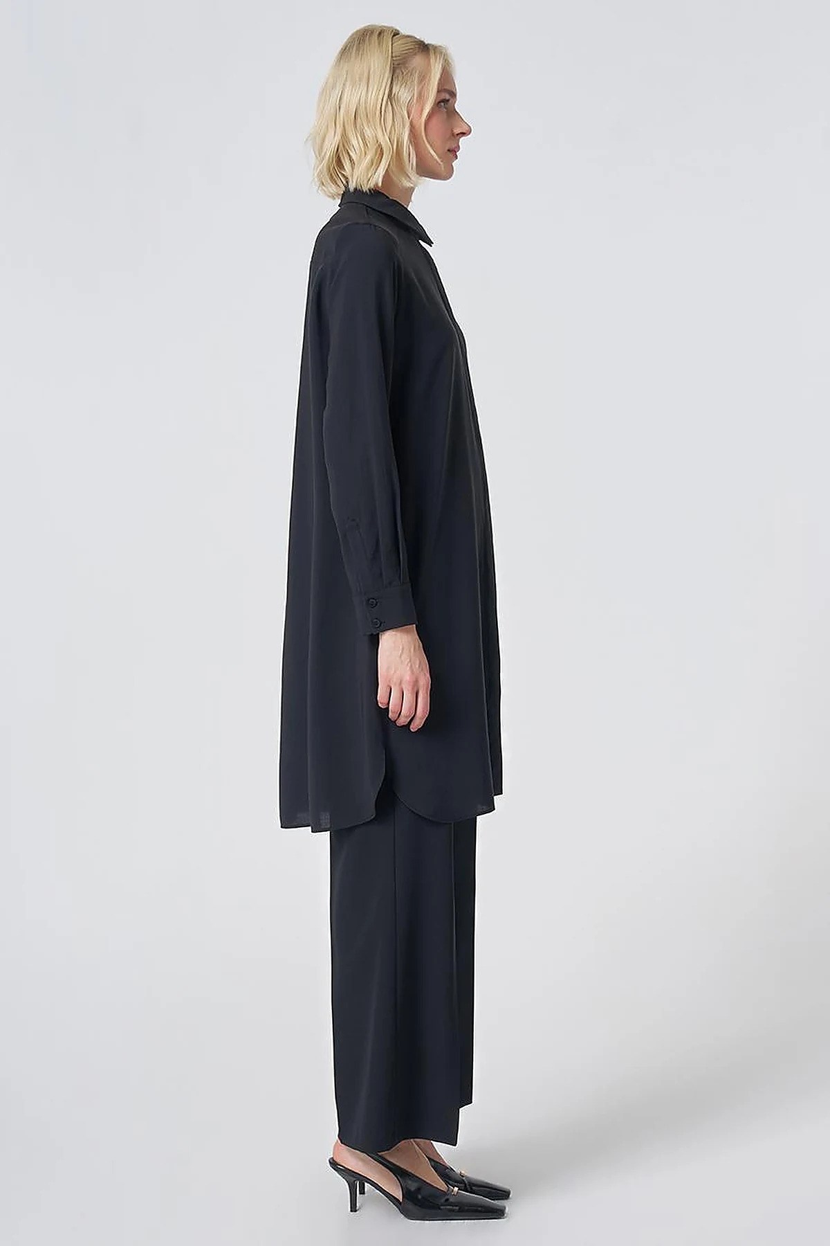 Kayra Patı Gizli Modal Basic Tunik Siyah KA-SZ-21525
