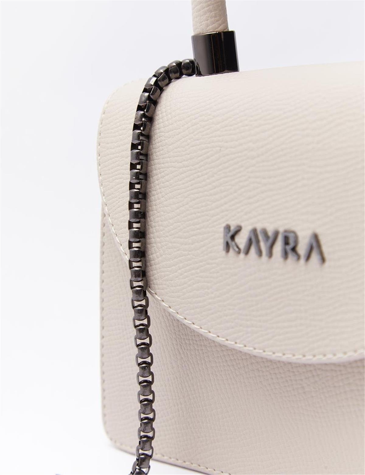 KAYRA Suni Deri Çanta KA-B23-CNT12A Krem