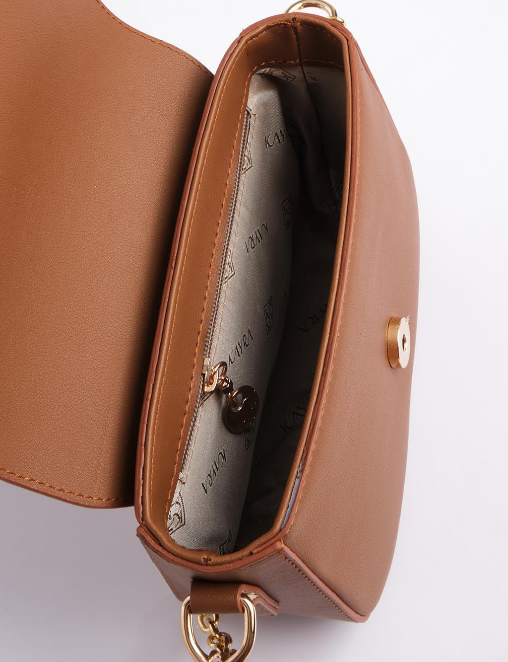 Kayra Toka Detaylı Flap Çanta Camel KY-B25-CNT46
