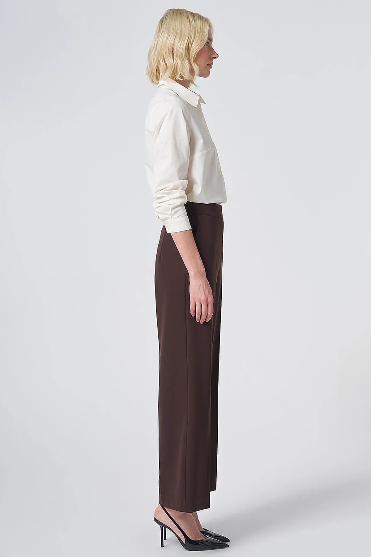 KAYRA Ütü İzli Basic Kumaş Pantolon Kahve KA-SZ-19520