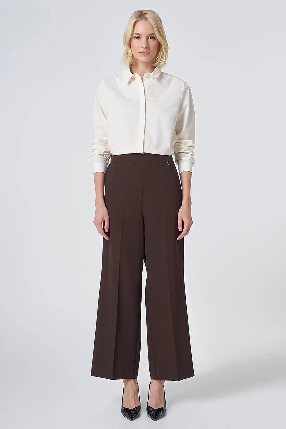 KAYRA Ütü İzli Basic Kumaş Pantolon Kahve KA-SZ-19520