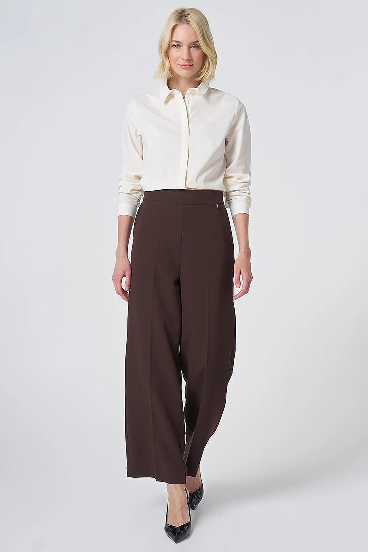 KAYRA Ütü İzli Basic Kumaş Pantolon Kahve KA-SZ-19520