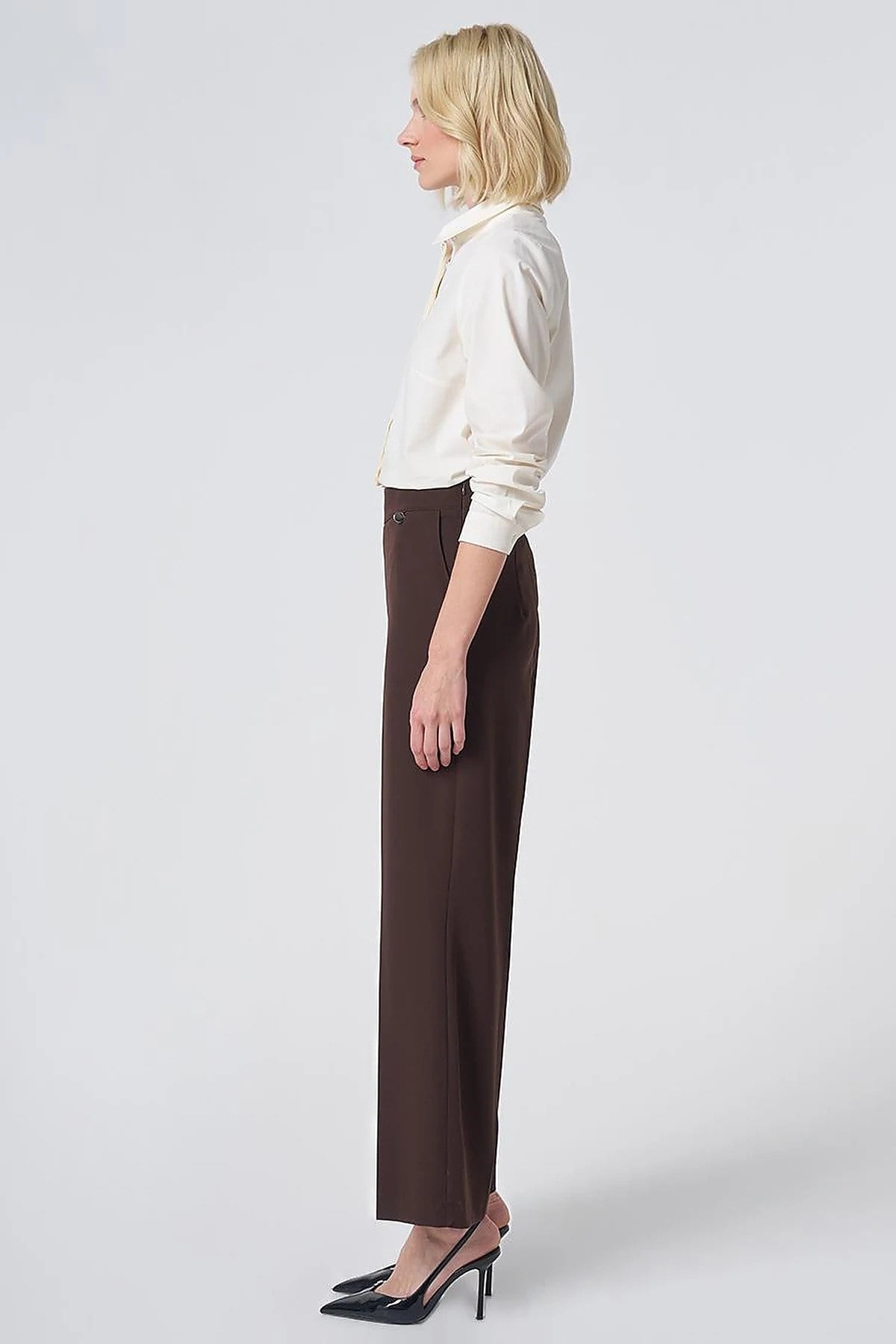 KAYRA Ütü İzli Basic Kumaş Pantolon Kahve KA-SZ-19520