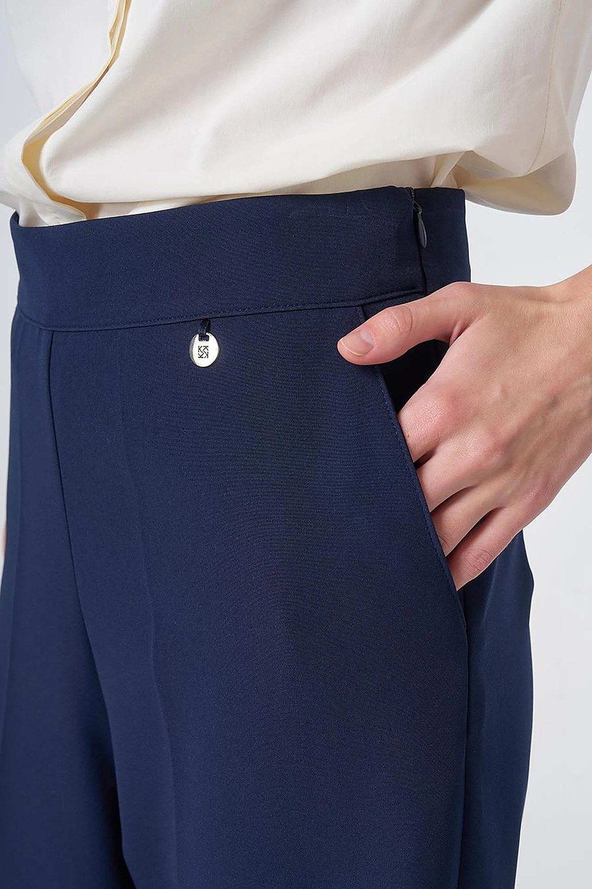 KAYRA Ütü İzli Basic Kumaş Pantolon Lacivert KA-SZ-19520