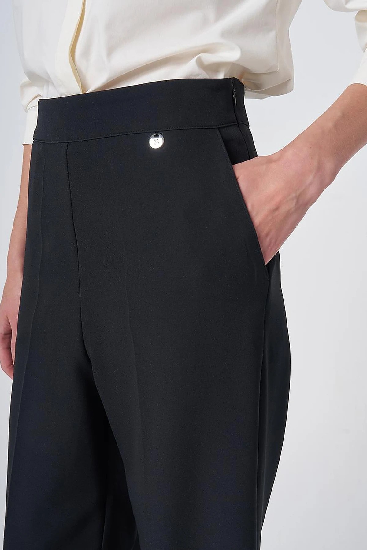 KAYRA Ütü İzli Basic Kumaş Pantolon Siyah KA-SZ-19520