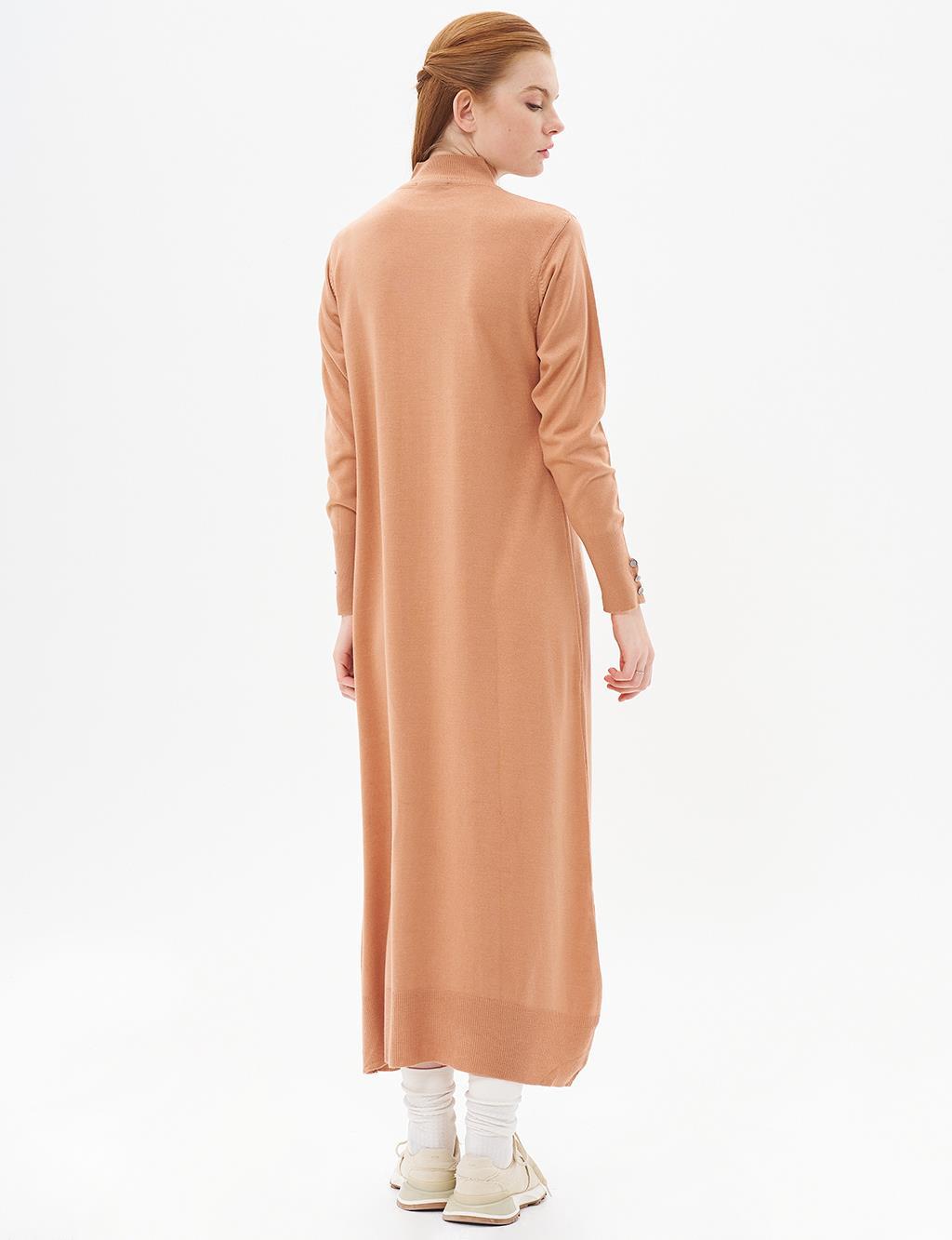 Kayra Yarım Balıkçı Yaka Triko Elbise Koyu Soman KA-SZ-TRK04-22