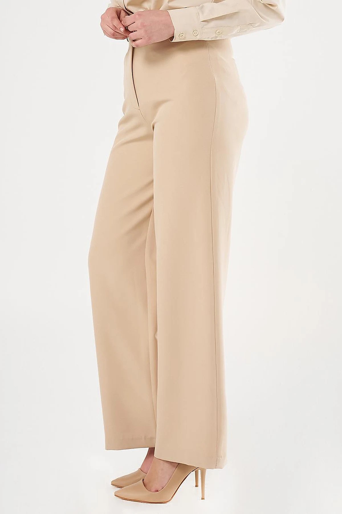 KAYRA Yüksek Bel Basic Pantolon Bej KA-SZ-19517